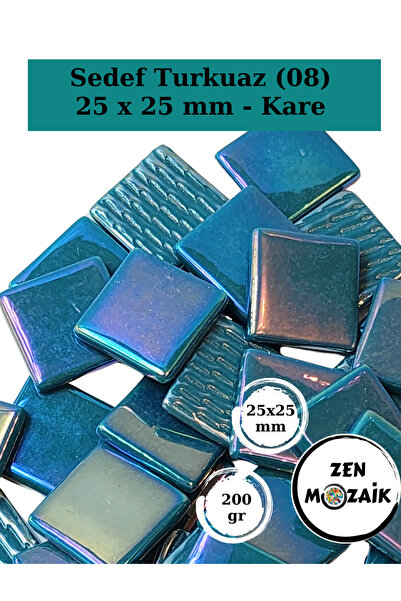 Zen Mozaik Sanatsal Mozaik Çalışmalarınız için 25 x25 mm - Kare Cam Mozaik Taşı