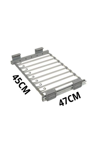 DELTAKS Telescopic Rail Trouser Hanger, 47X45 Cm, Top Shelf Mount, Anthracite Metal