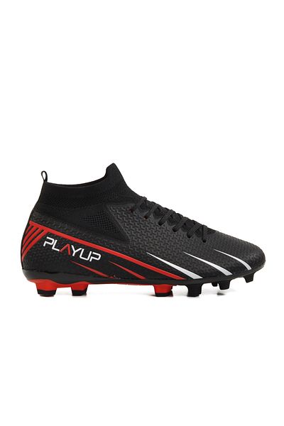 Playup Black-Red Polyurethane Men's Football Boots