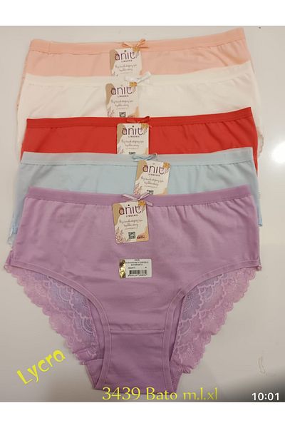 Anıt 100% Cotton Lace Detailed 5-Pack Bato Panties