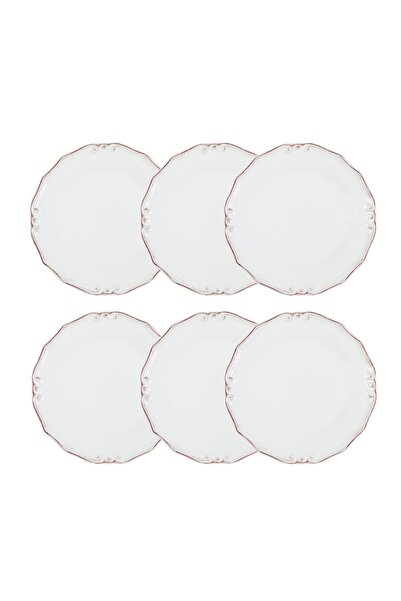 Mudo Home Ekru 6 Lı Servis Tabağı Seti - 25 Cm