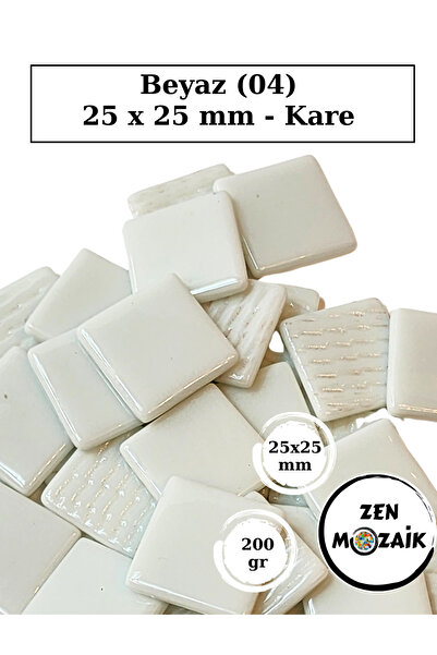Zen Mozaik Sanatsal Mozaik Çalışmalarınız için 25 x25 mm - Kare Cam Mozaik Taşı