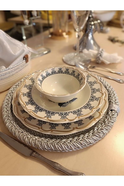 Home Elit Masa Düzeni – Gold Edition Gold Örgü Detaylı Supla Takımı Simli Supla