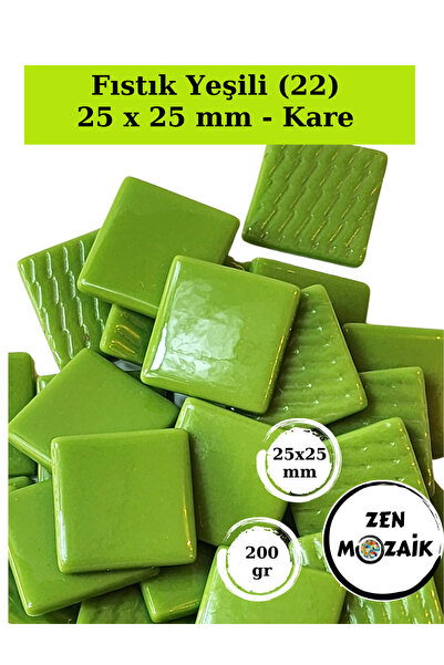 Zen Mozaik Sanatsal Mozaik Çalışmalarınız için 25 x25 mm - Kare Cam Mozaik Taşı