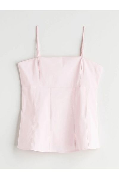 LC Waikiki Μπλούζα LCW Vision Pink Square Collar Strap