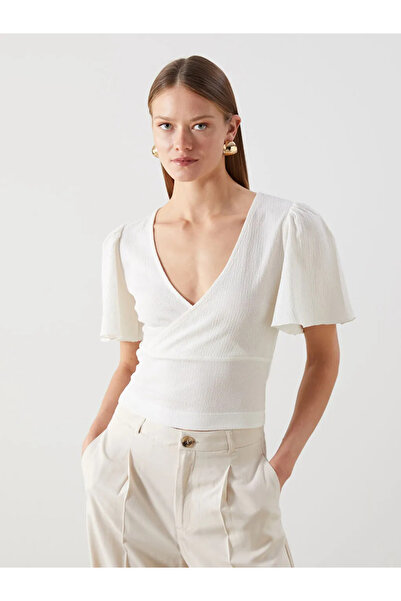 LC Waikiki Lcw Vision Ecru Double Breasted Collar Women's Blouse