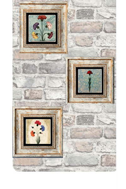 STONEVİVEART Ebruli Karanfiller Duvar Tablosu 20x20Cm Doğal Taş Duvar Dekoru ...