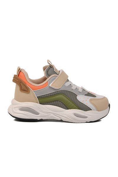 Aspor Khaki Velcro Boys' Sports Shoes