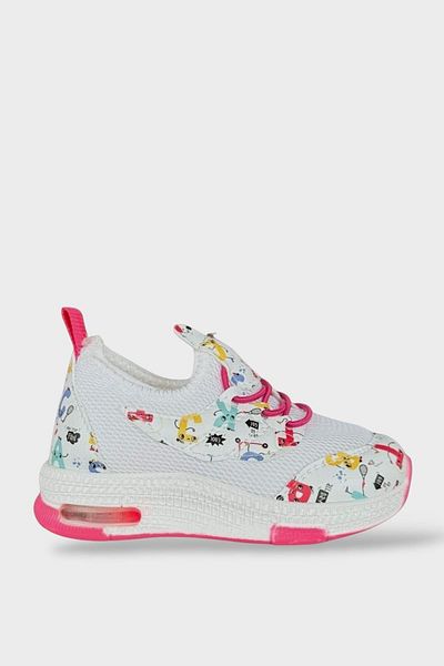 Liger Lighted Sports Baby Shoes (22-25) WHITE - PINK