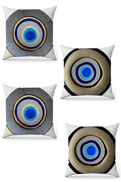 stellahomes Zel Design Double Sided Digital Printing 4-Piece Throw Pillow Cover