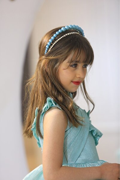 Ribbon kids One Shoulder Flounce Princess Gown Evening Dress. The Bag, the Hair Cap,