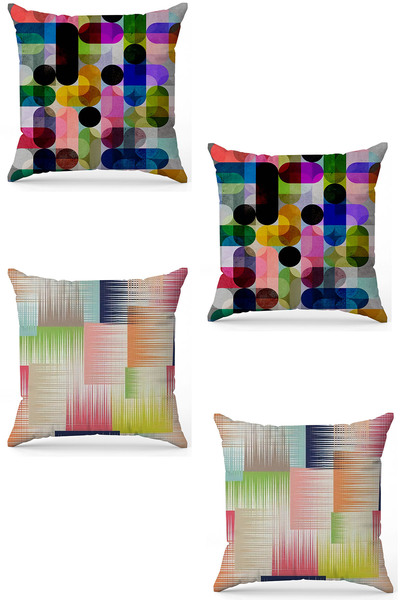 stellahomes Zel Design Double Sided Digital Printing 4-Piece Throw Pillow Cover
