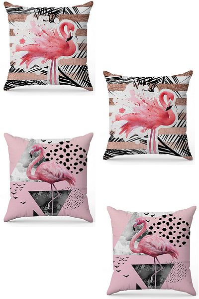 stellahomes Zel Design Double Sided Digital Printing 4-Piece Throw Pillow Cover