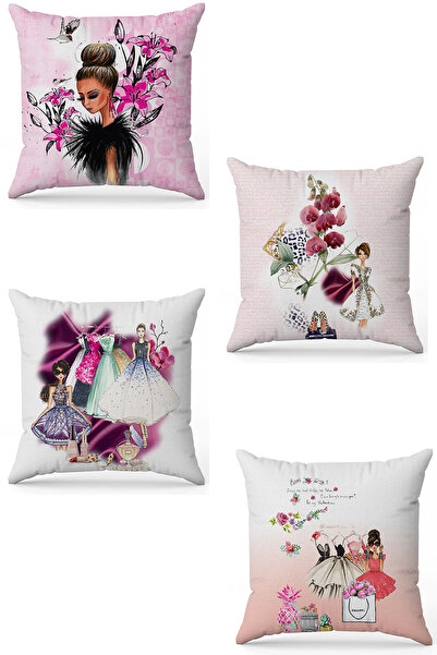 stellahomes Zel Design Double Sided Digital Printing 4-Piece Throw Pillow Cover