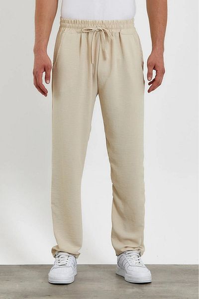 khalif Oversize Gray Aerobin Linen Summer Thin Loose Bottom Jogger Pants
