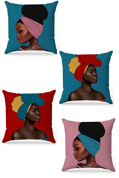 stellahomes Zel Design Double Sided Digital Printing 4-Piece Throw Pillow Cover
