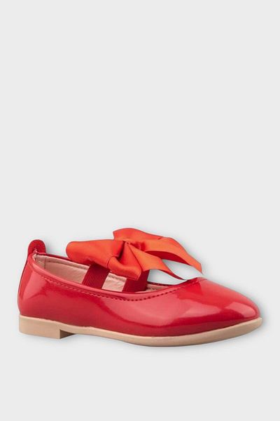 Liger Girl's Red Ribbon Ballerina Shoes