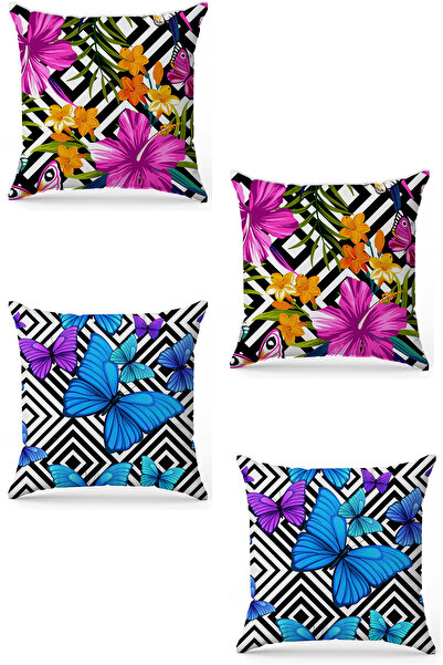 stellahomes Zel Design Double Sided Digital Printing 4-Piece Throw Pillow Cover