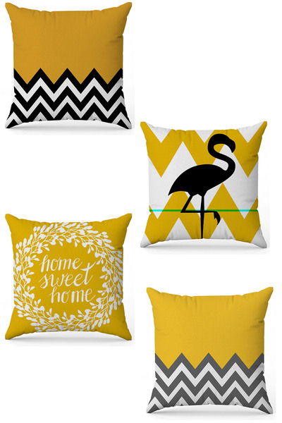 stellahomes Zel Design Double Sided Digital Printing 4-Piece Throw Pillow Cover