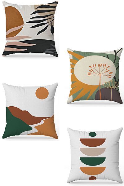 stellahomes Zel Design Double Sided Digital Printing 4-Piece Throw Pillow Cover