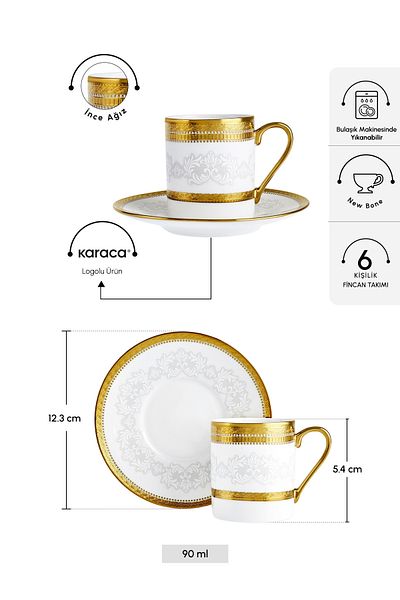 Karaca Charlotte 6 Personality Coffee Cup 90 ml