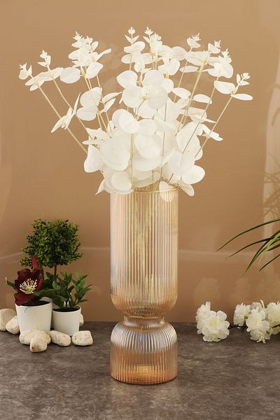 Trendyol Collection 30 cm Μέλι - Γυάλινο Βάζο TPHSS25VZ00000