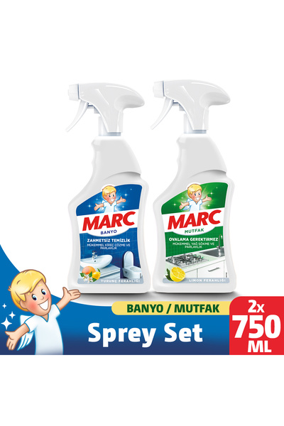 Marc Banyo Mutfak Temizleyici Yağ Çözücü ve Kireç Sökücü Sprey 2x750 ml