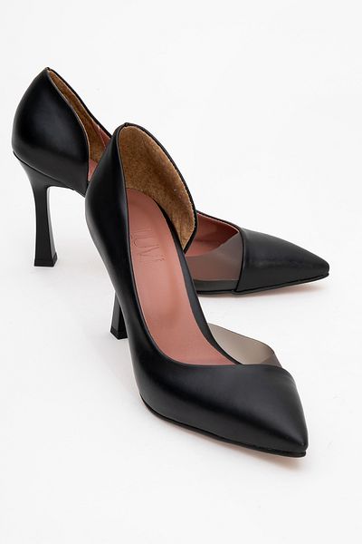 LuviShoes 653 Černé dámské boty na podpatku