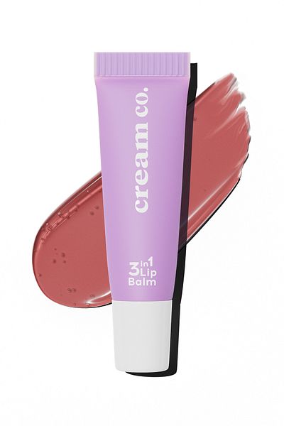 Cream Co. 3in1 Lip Balm 407 - Rose Cupcake Moisturizing Brightening Lip Care |   Hyaluronic Acid Ceramide