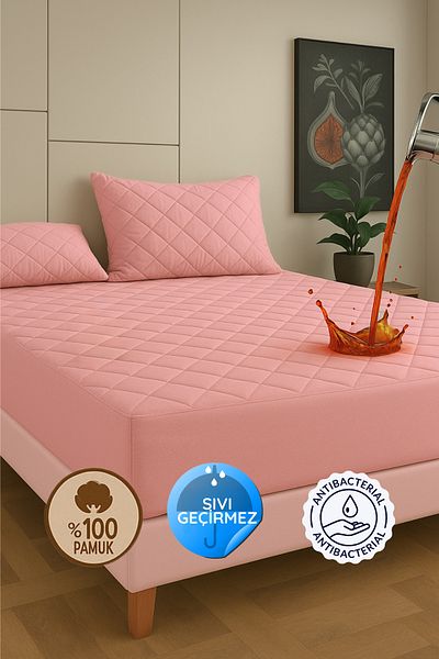 Formeya Puder, 100 % Baumwolle, gesteppt, wasser- und flüssigkeitsbeständig, Matratzenschoner, Einzel-, Doppel- und King-Size-Matratzen