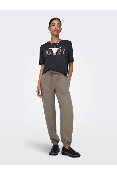 ONLY بنطلون ONLBOLZANO HW PULL-UP PANT MOCH PNT