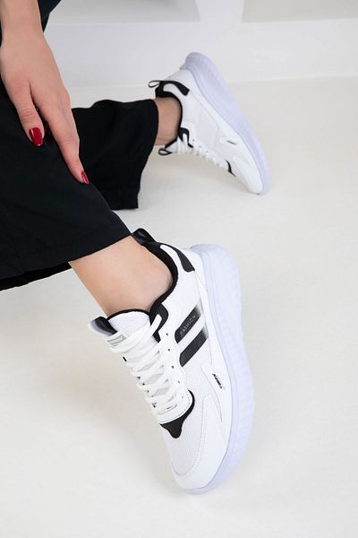 SOHO Weiß-Schwarzer Unisex-Sneaker 20601
