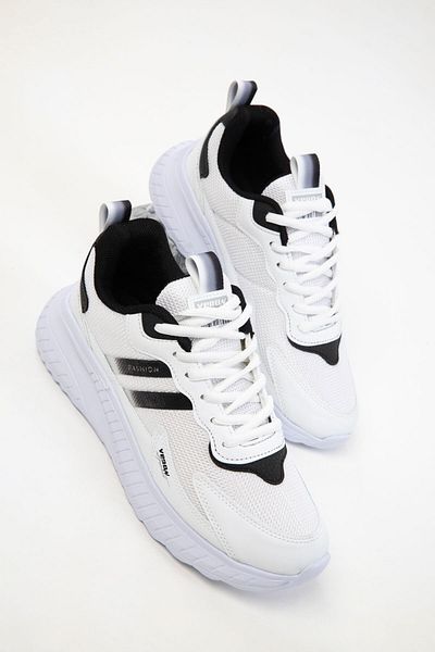 SOHO Weiß-Schwarzer Unisex-Sneaker 20601