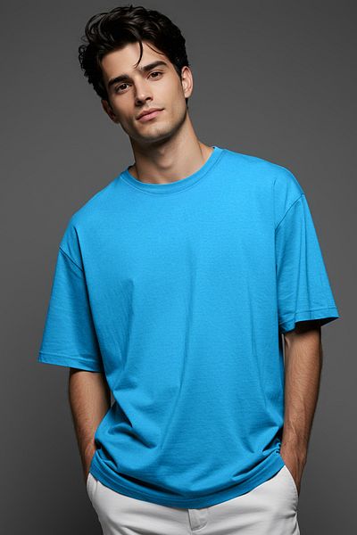 Trendyol Collection Σκούρο μπλε Oversize/Wide Cut 100% T-Shirt TMNSS22TS0318