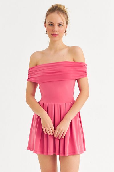 Cool & Sexy Women's Coral Madonna Collar Mini Dress Mon1262-1