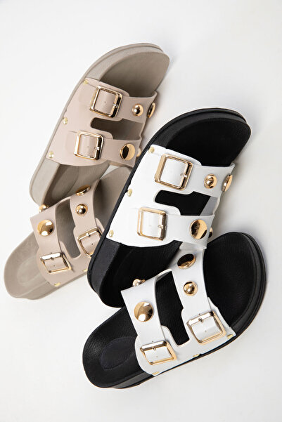 SOHO Černo-bílé dámské pantofle 20490