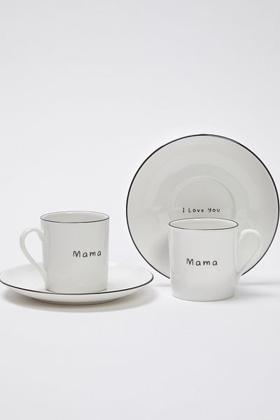 Trendyol Collection 2-częściowy porcelanowy kubek do kawy z nadrukiem „Mama I Love You” TPHSS25KFC00005