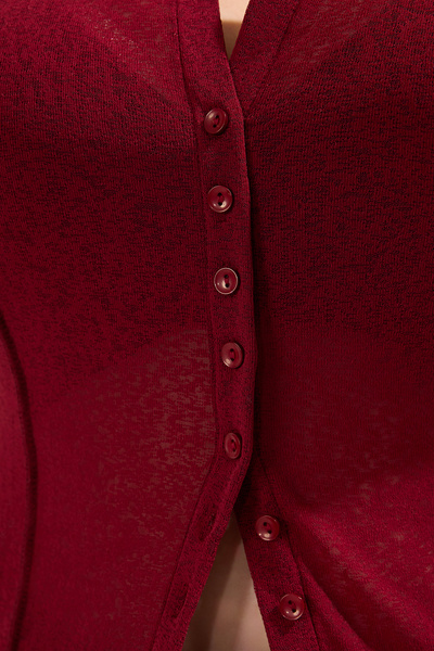 Trendyol Curve Πουκάμισο γιακά, διαφανές, εφαρμοστό, μπλούζα μεγάλου μεγέθους TBBSS25AF00061