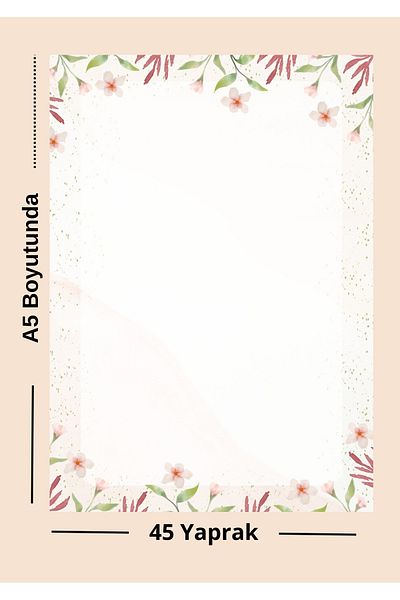 Ez&Tu Stıcker A5 Size 47 Sheets Check Pull Memo Pad – Floral Design, Note Taking & Planning Paper