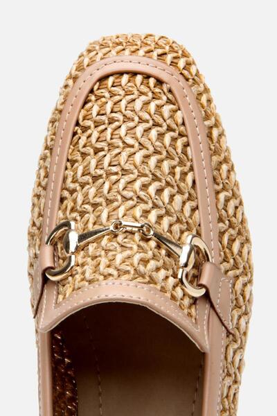 Yaya by Hotiç Kadın Bej Hasır Detaylı Tokalı Loafer