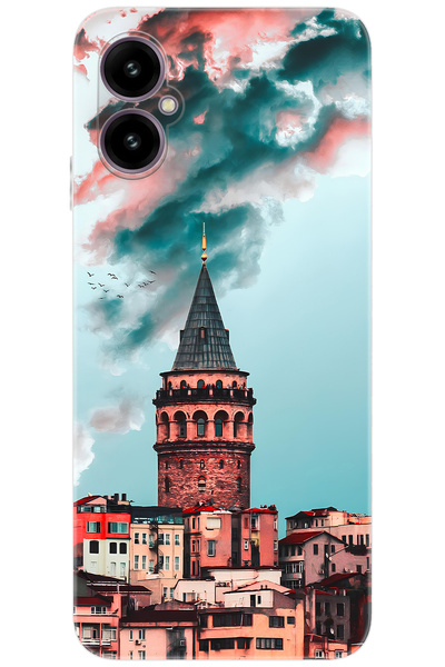 omix X5 Uyumlu Kılıf Desen Baskılı Silikon Galata Kulesi STK:688 CP-HZmU1Eo