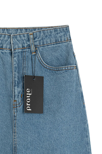praye Fustă Lungă Bell Denim Albastru deschis