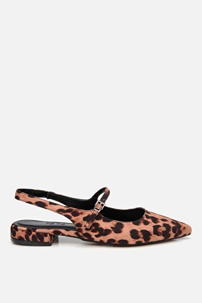 Yaya by Hotiç Hellbraune Ballerinas mit Leopardenmuster – 01AYY 308040 A379