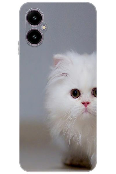 omix X5 Uyumlu Kılıf Desen Baskılı Silikon Beyaz Kedi STK:139 CP-At7qkJT
