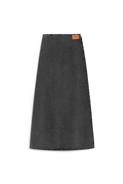 praye Cross Cut Denim Skirt Smoked