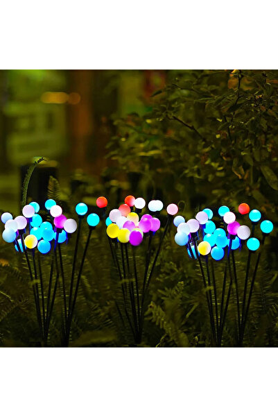 pazariz Güneş Enerjili Solar LED Işık, Bahçe Işıkları Ateş Böceği Çiçek Lamba 8 Saçaklı RGB 1 Adet