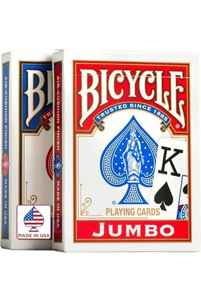 STOREMAX Network Jumbo Index Playing Cards - Poker Size - 2 Pack, Red & Blue Art 1087243