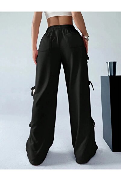 DENOKMODA Плетени панталони / спортни доколкото с панделка Y2k