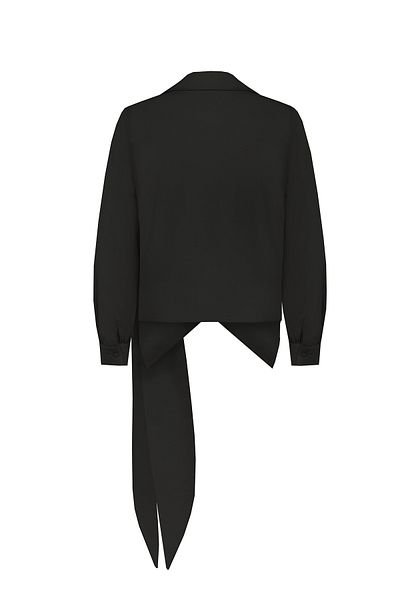 praye Tie-Up Asymmetrical Shirt Brown