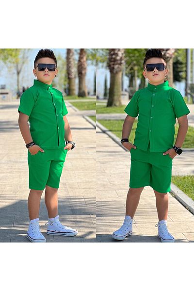 KOKOŞ BEBEK Men's Suit with Linen Shorts (1 Size Can Be Chosen Larger)